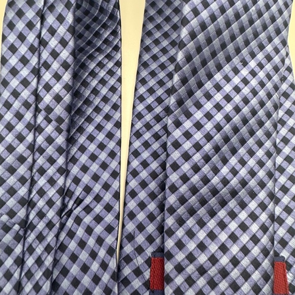 Vintage Wembley Necktie Mens Blue Geometric 100% Silk Tie Modern Tie Classic - Picture 8 of 8